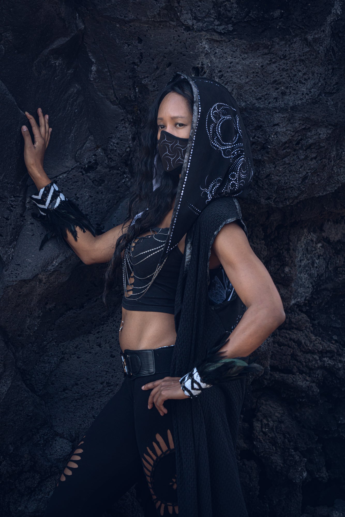 Yin Yang Chain Hood- Laser Cut Sacred Geometry
