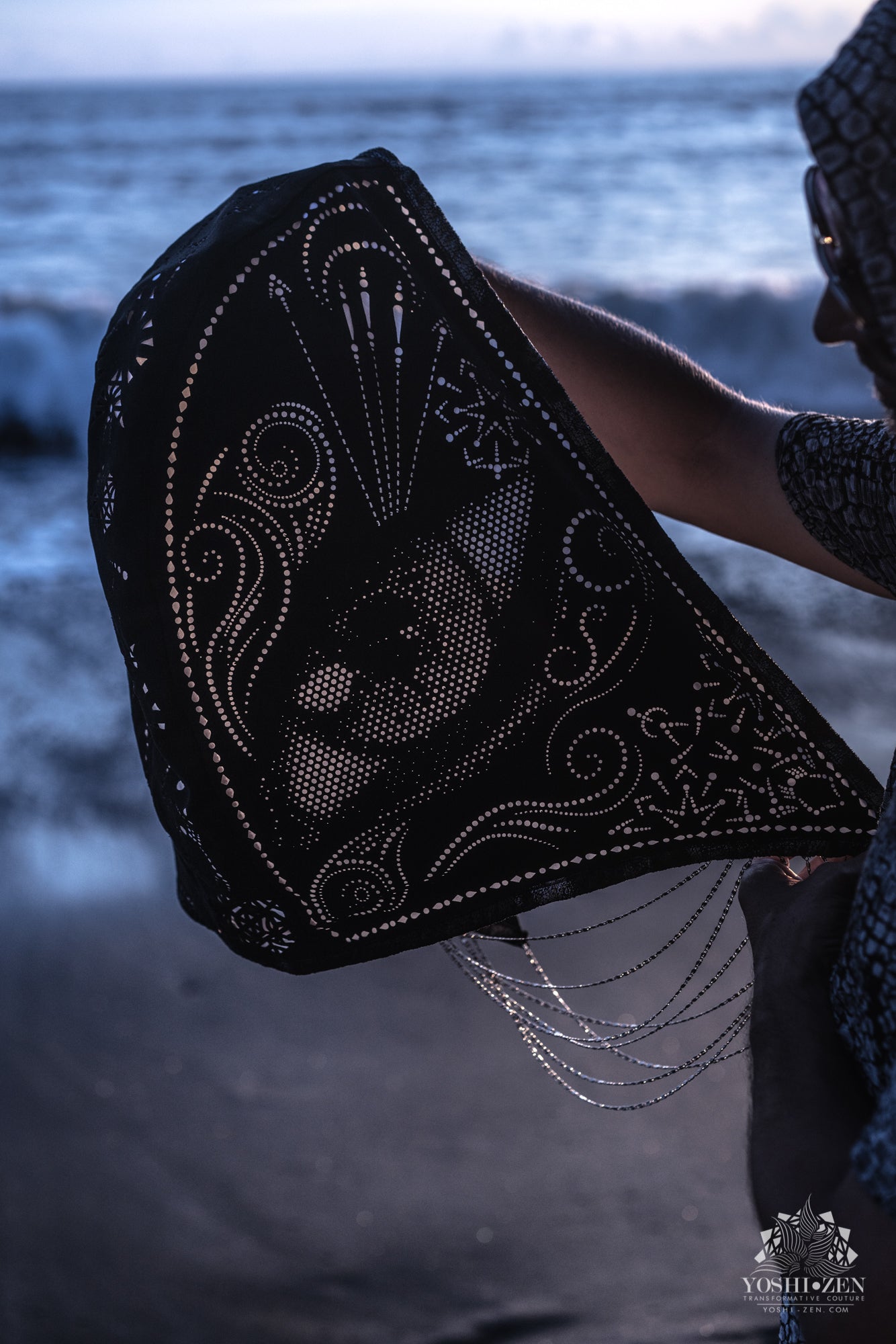 Yin Yang Chain Hood- Laser Cut Sacred Geometry