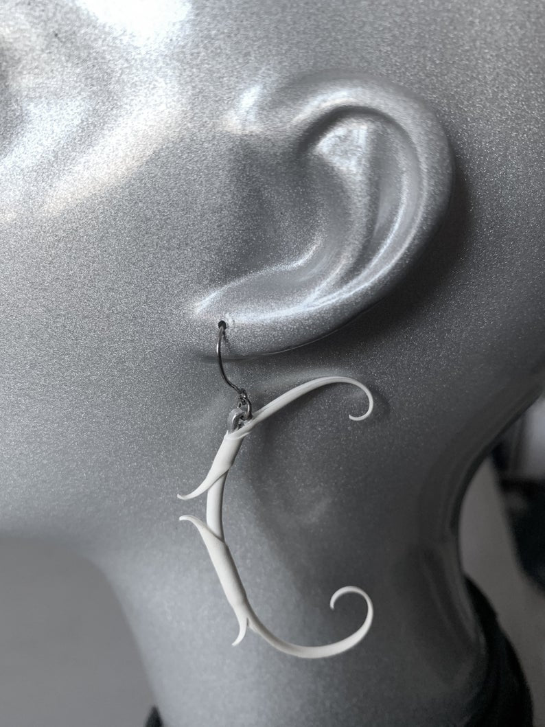 Antler Earrings (White) - Zoa Chimerum