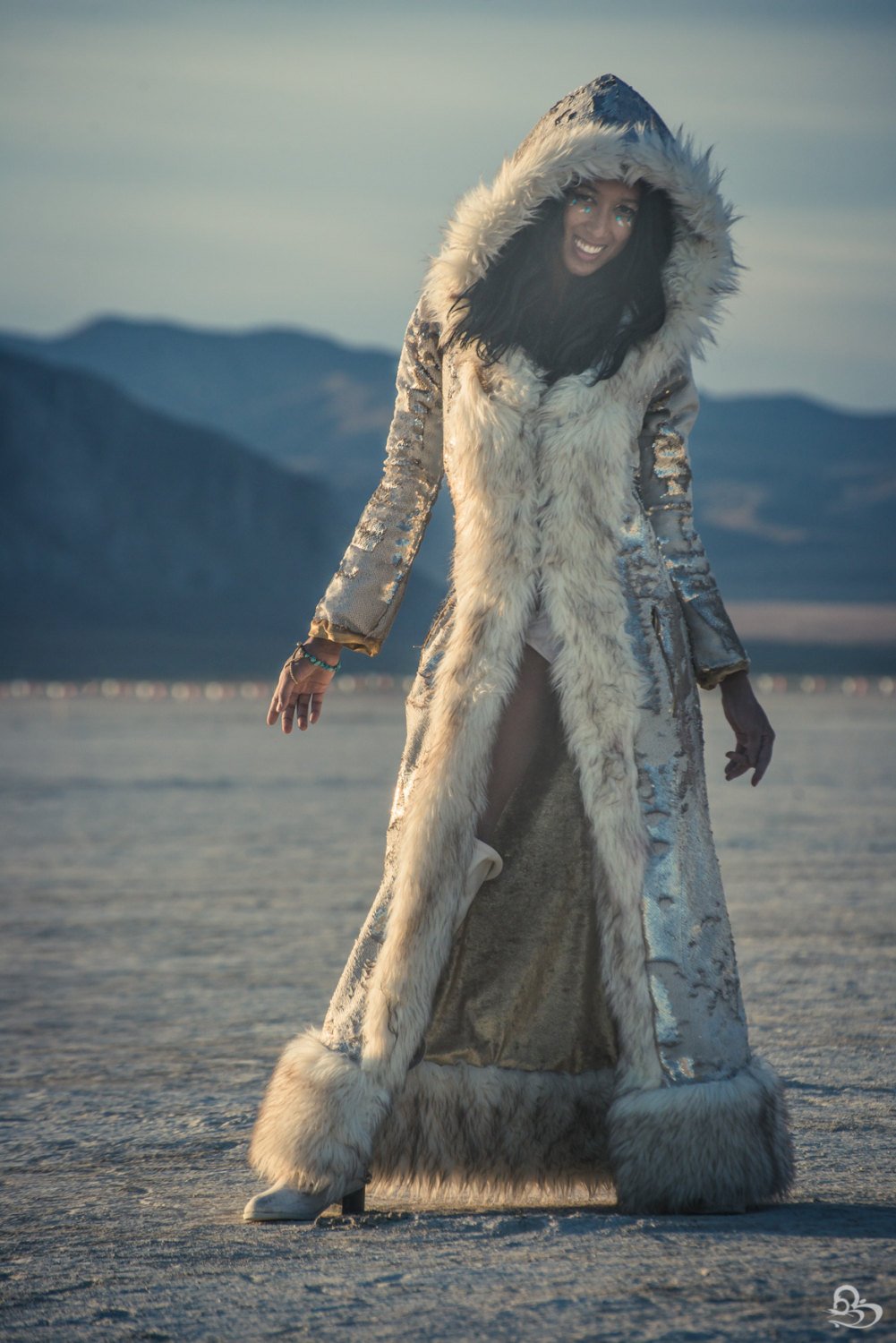 Sequin Faux Fur Diva Coat  (Multiple Colors)