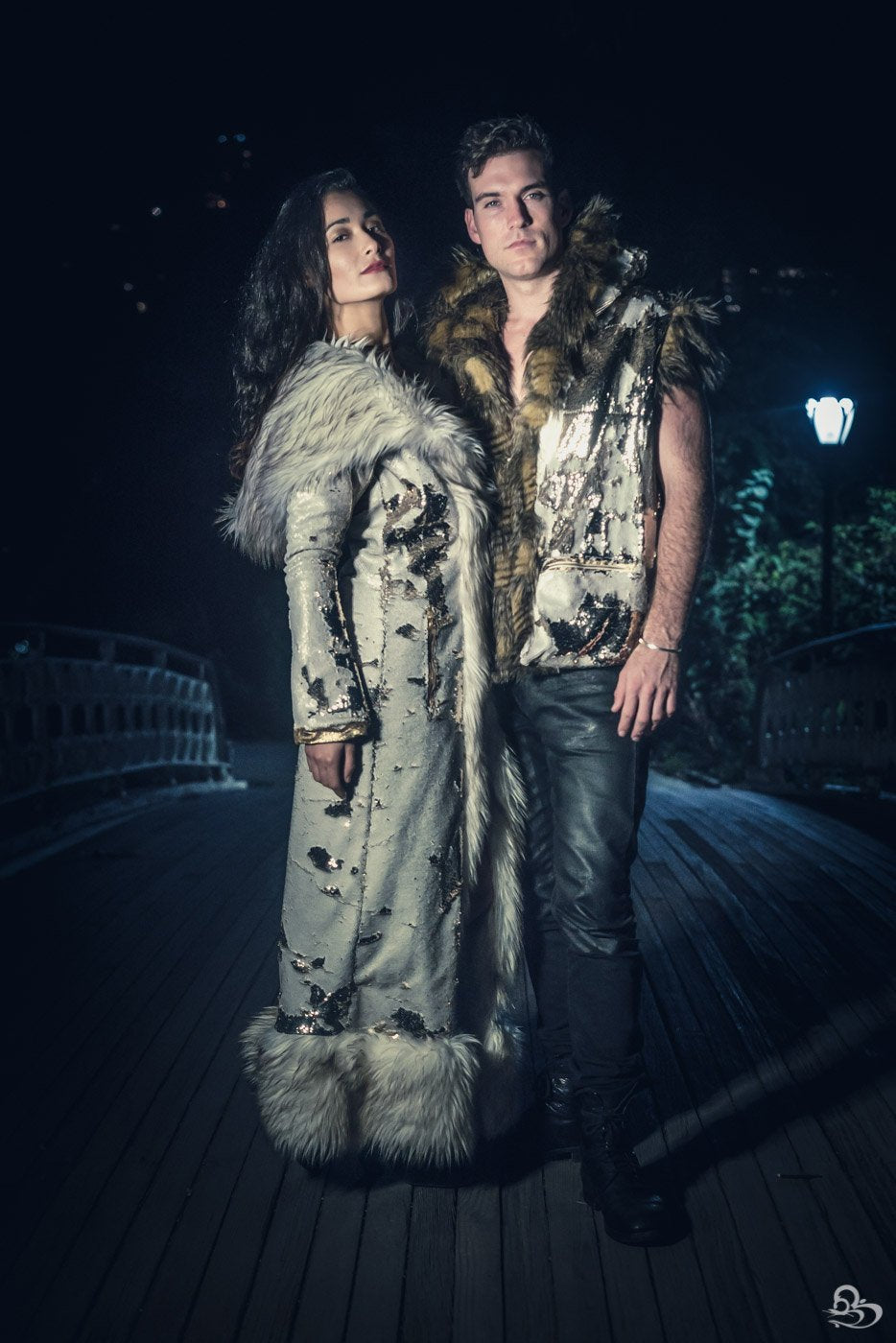 Sequin Faux Fur Diva Coat  (Multiple Colors)