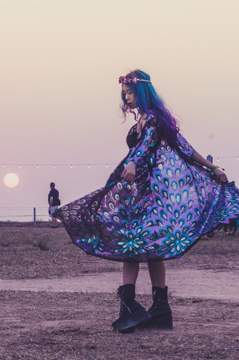 Peacock Sequin Kimono