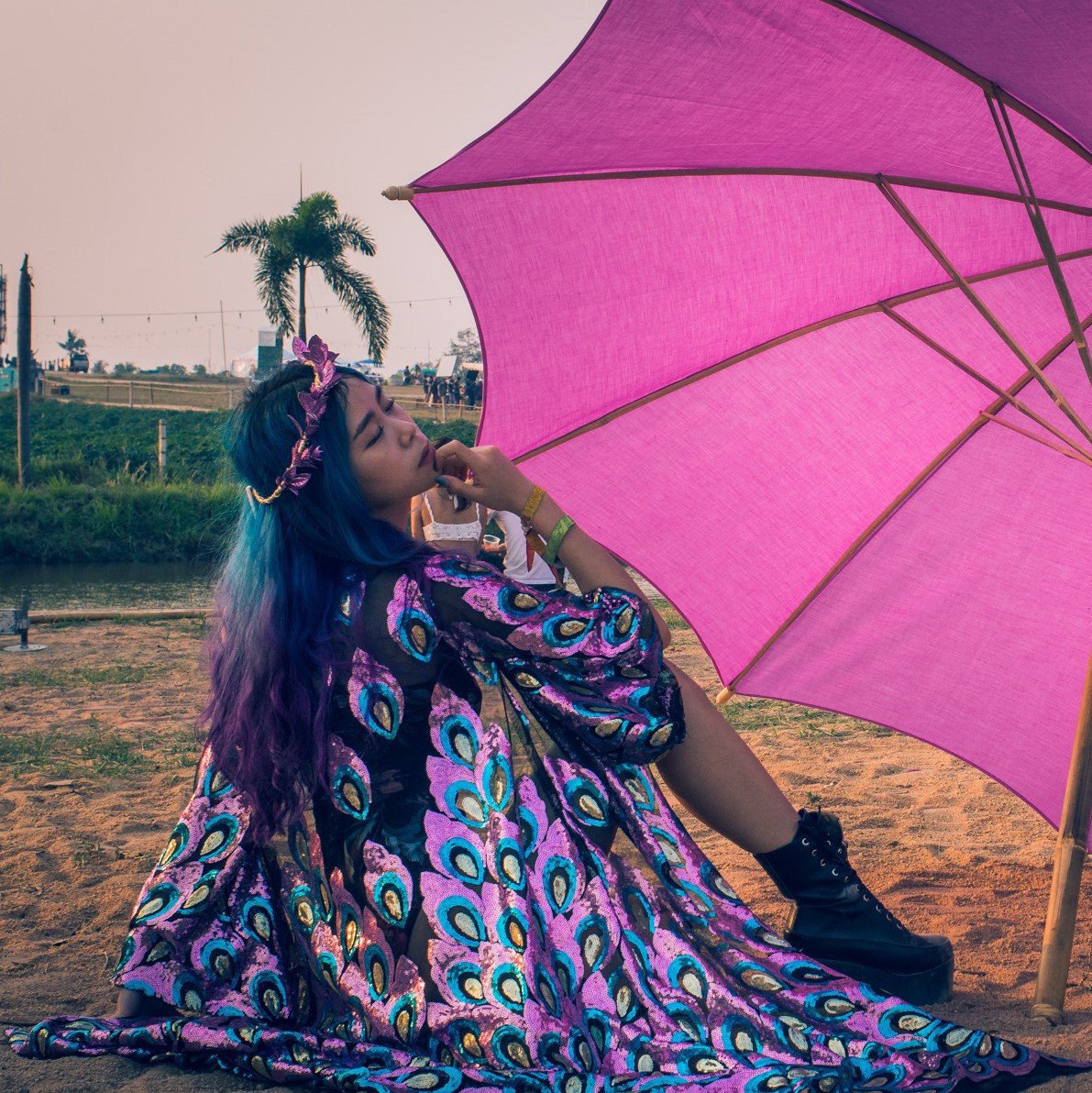 Peacock Sequin Kimono