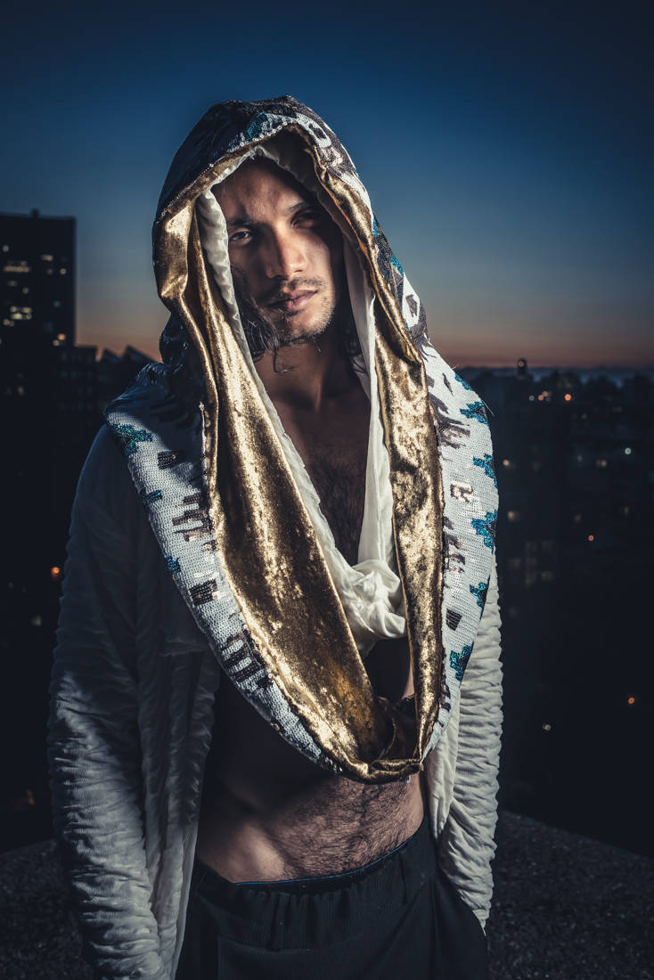 White Sequin Hood