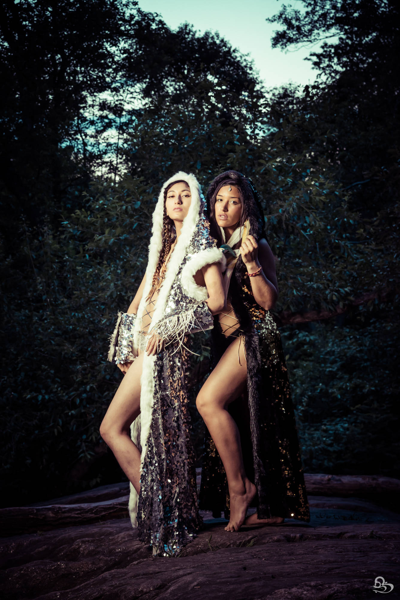Sequin Goddess Robe with Faux Fur  (Multiple Colors)
