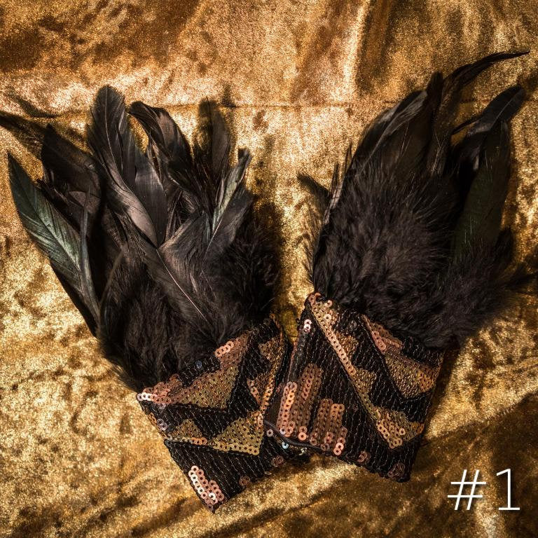 Tribal Feather Wrist Cuffs (Multiple Colors)