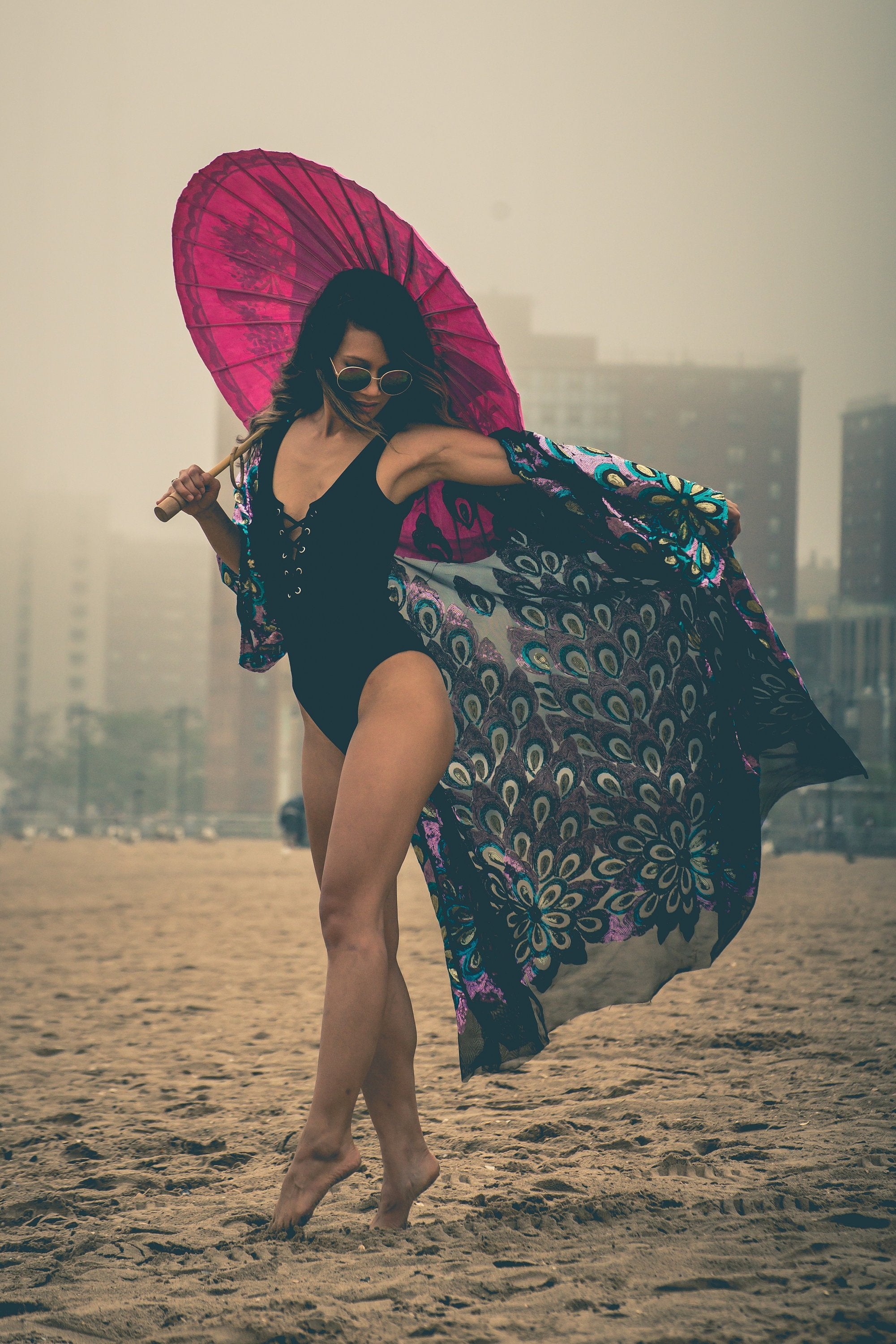 Peacock Sequin Kimono