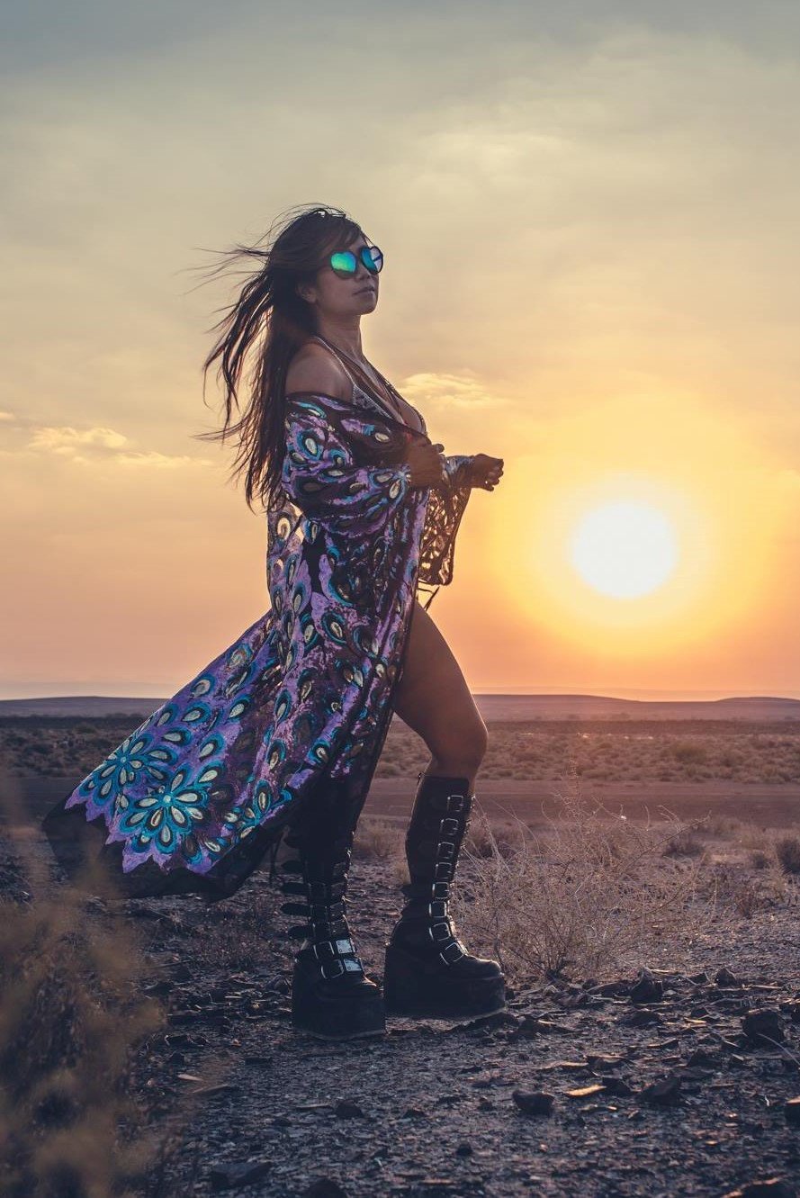 Peacock Sequin Kimono