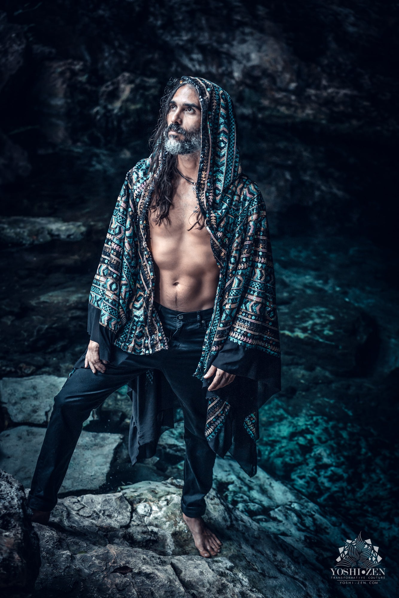 LED Tribal Shaman Cape (Turquesa)