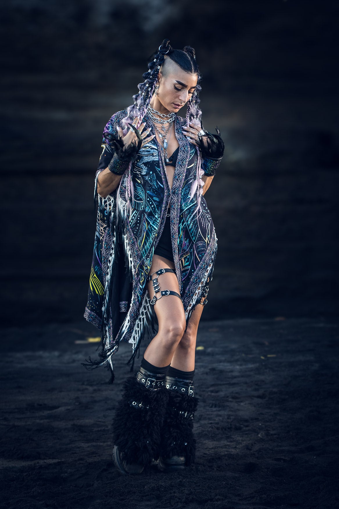 Cosmicat Fringe Poncho