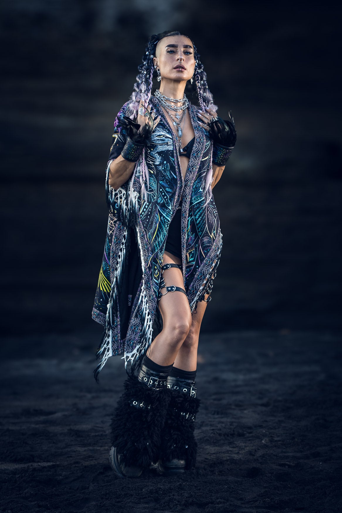 Cosmicat Fringe Poncho