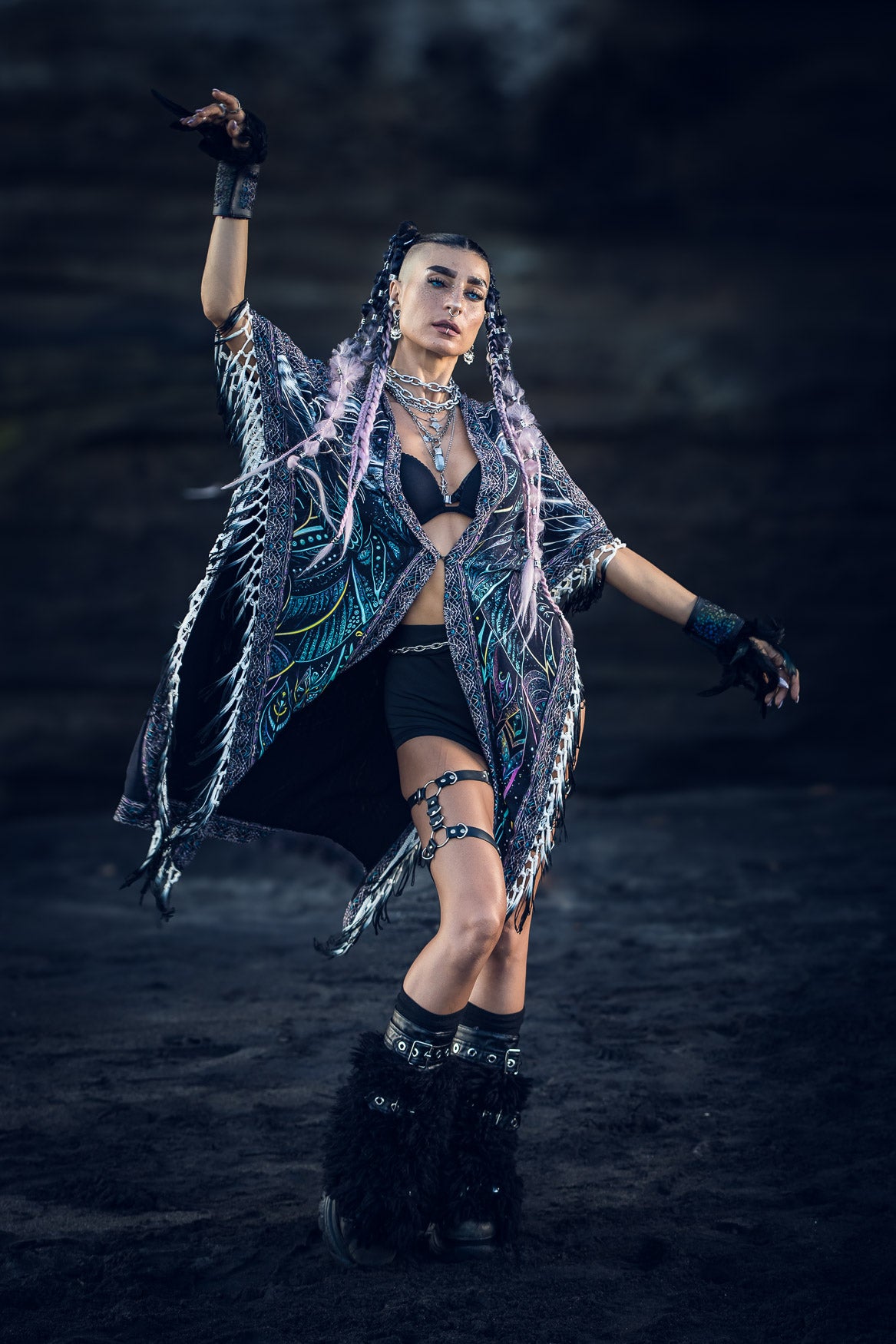Cosmicat Fringe Poncho