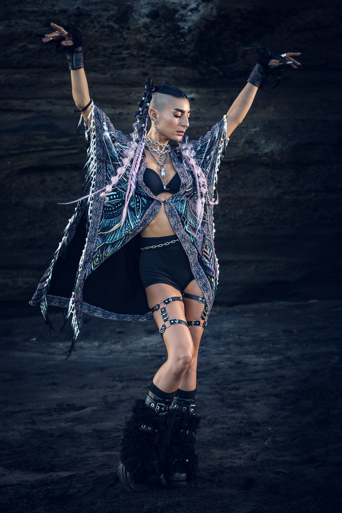 Cosmicat Fringe Poncho