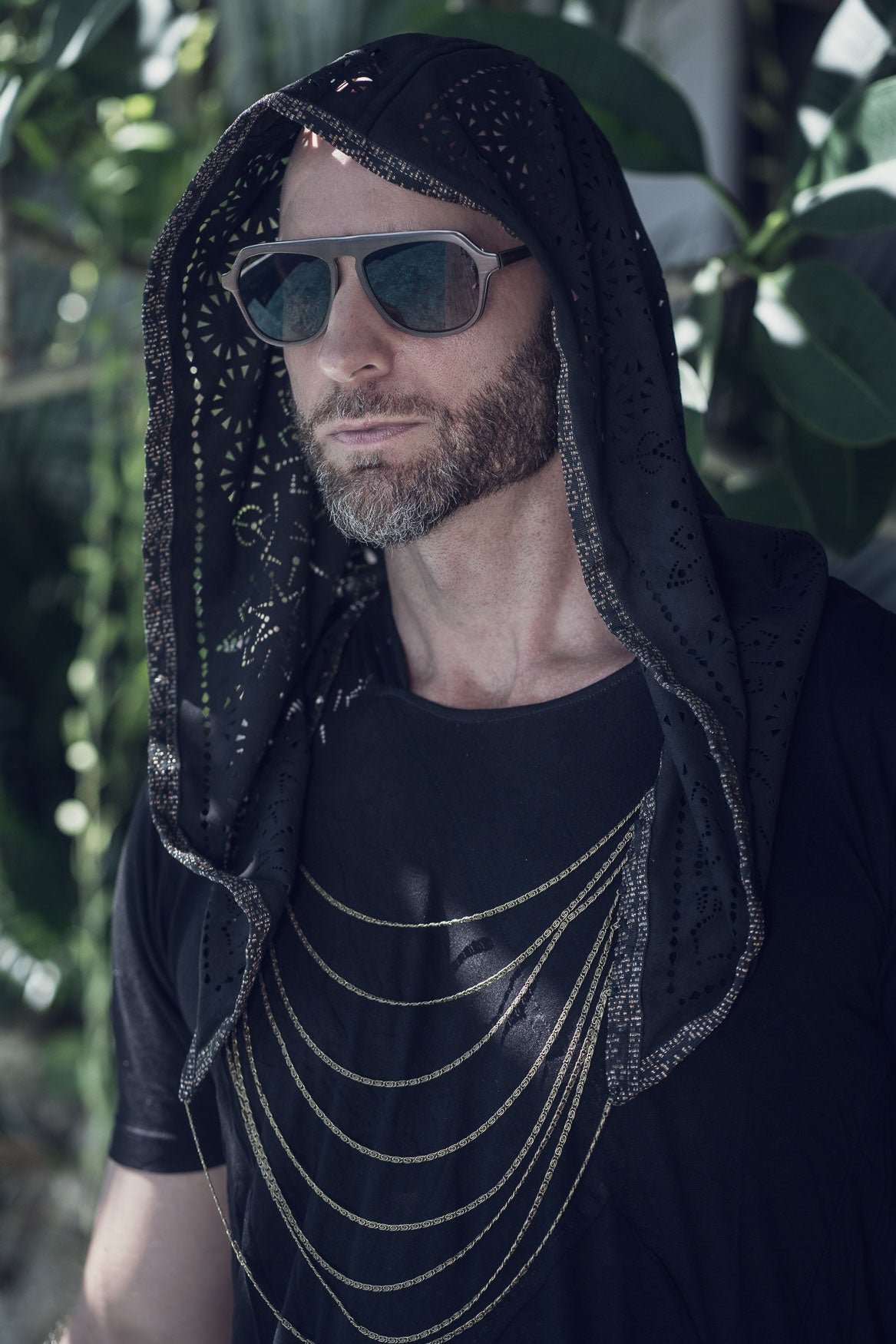 Cosmic Druid Laser Cut Chain Hood