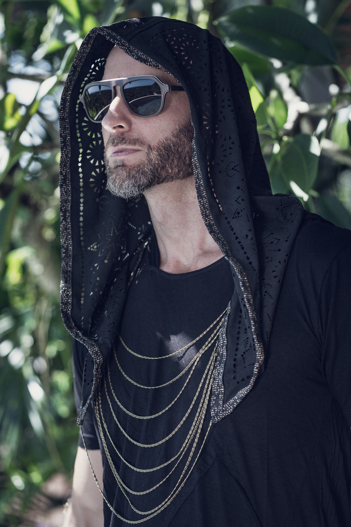 Cosmic Druid Laser Cut Chain Hood