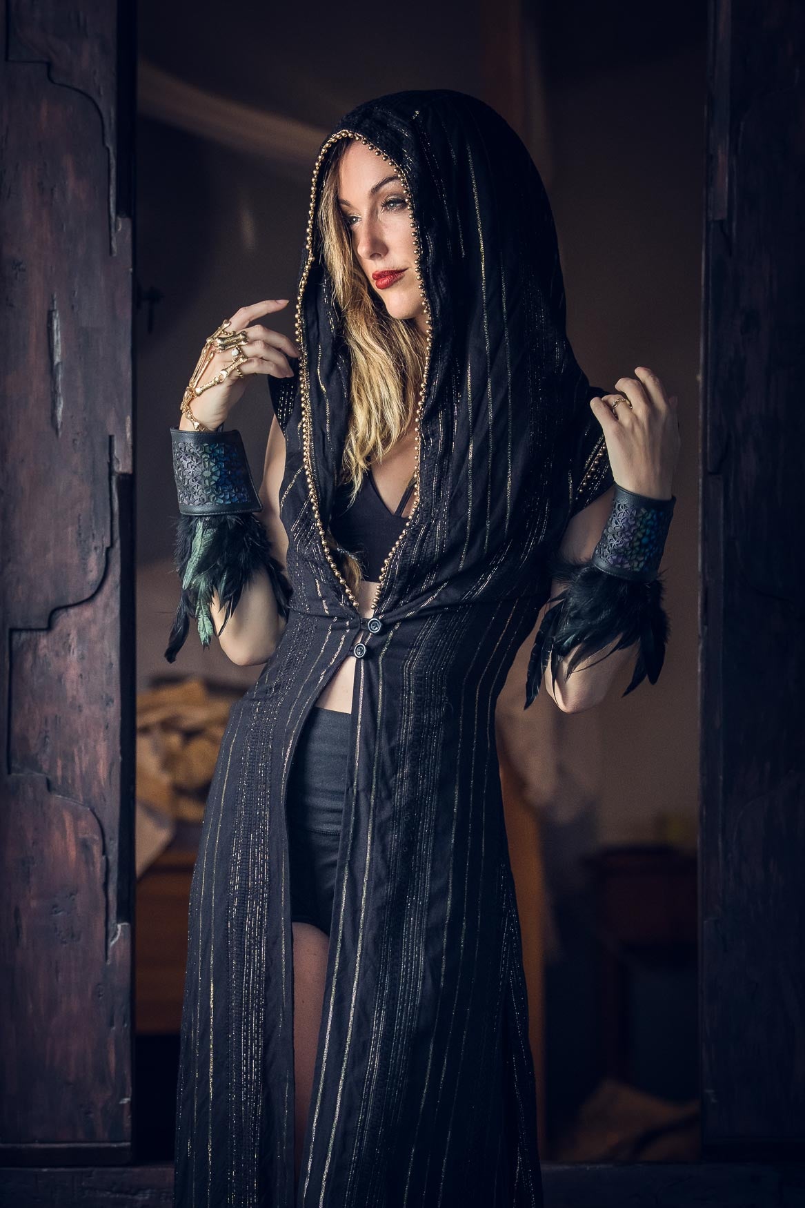 Galactic Goddess Robe (Black/Gold)