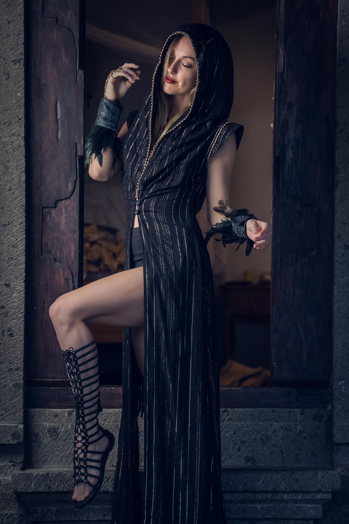 Galactic Goddess Robe (Black/Gold)