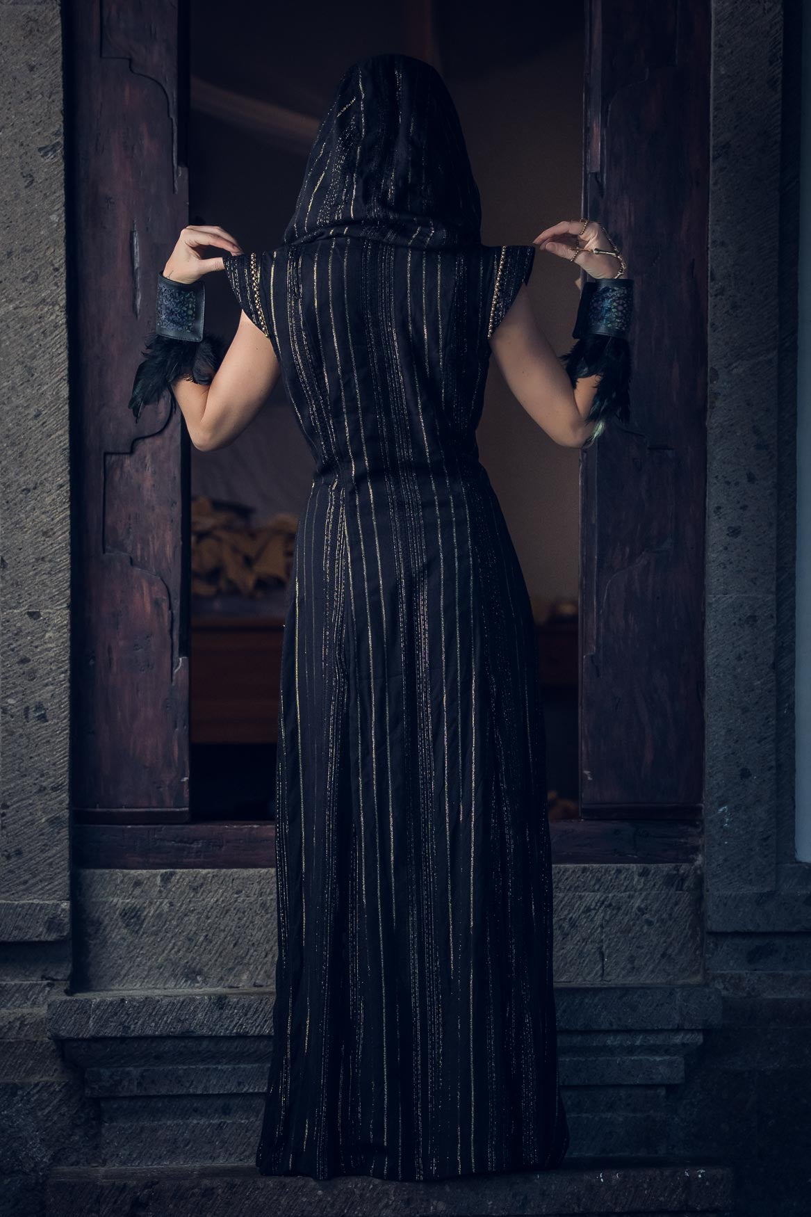 Galactic Goddess Robe (Black/Gold)