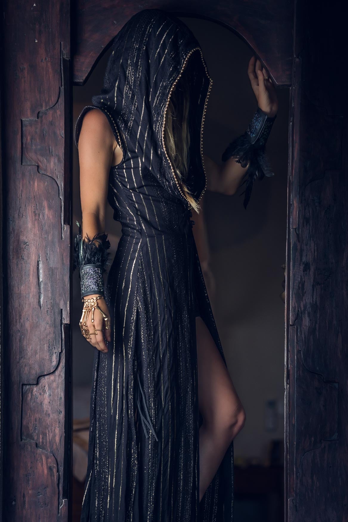 Galactic Goddess Robe (Black/Gold)