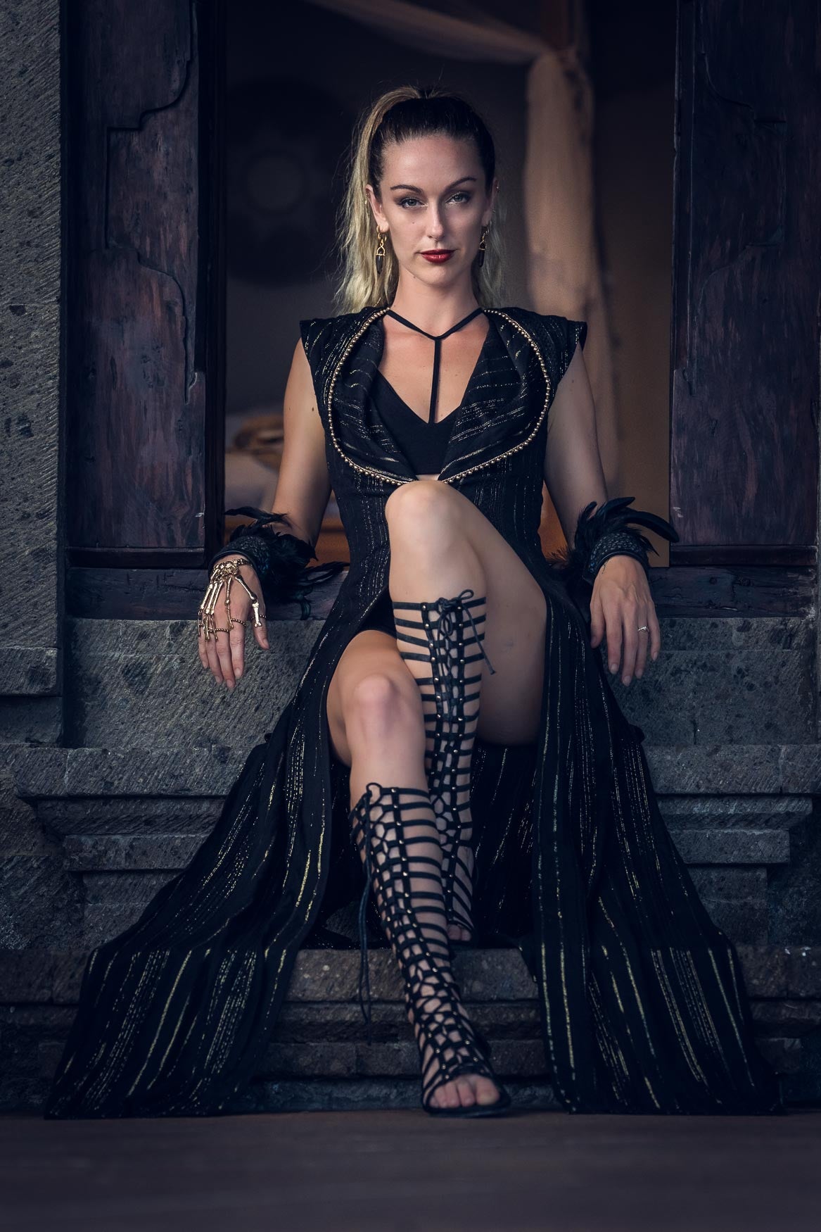 Galactic Goddess Robe (Black/Gold)