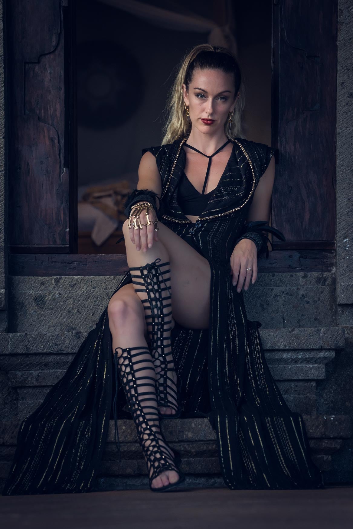 Galactic Goddess Robe (Black/Gold)