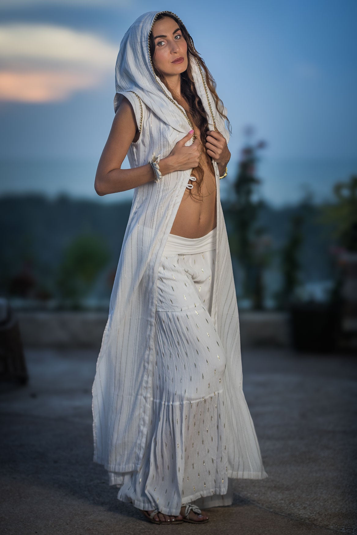 Galactic Goddess Robe (White/Gold)