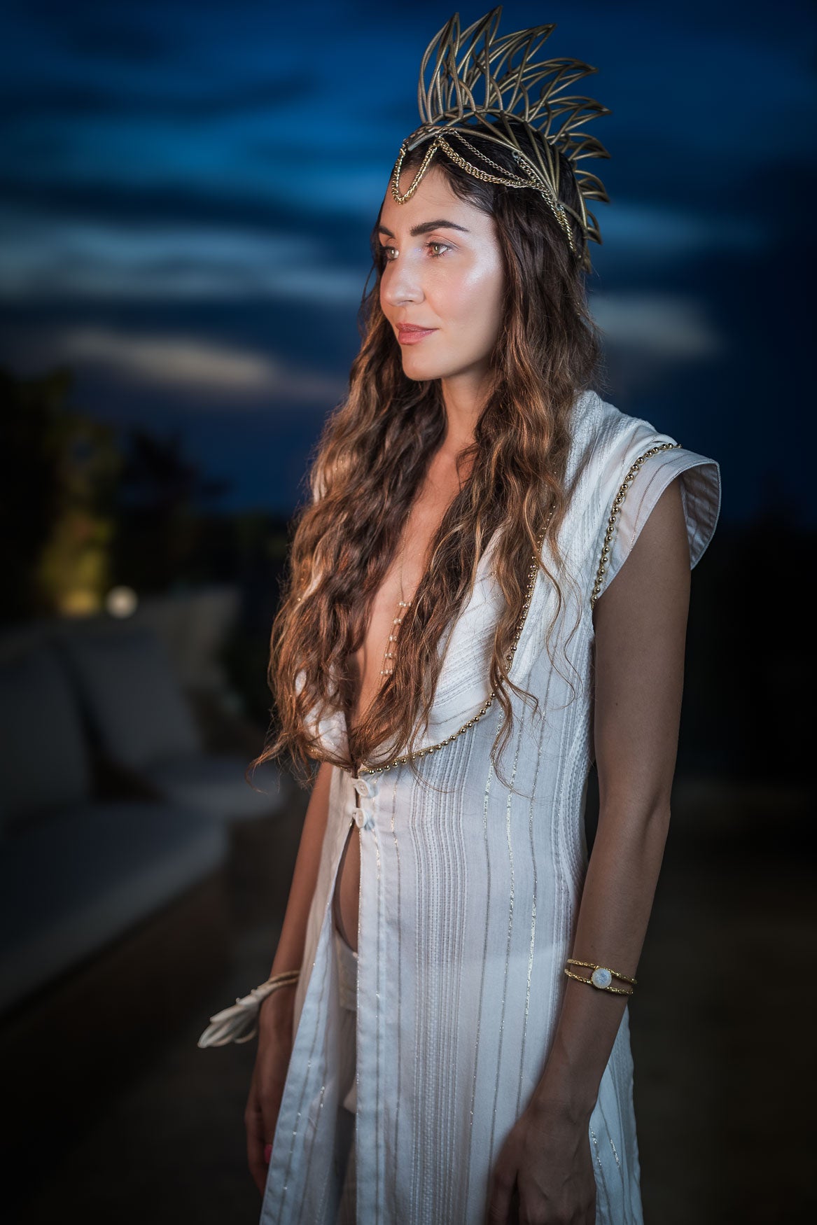 Galactic Goddess Robe (White/Gold)