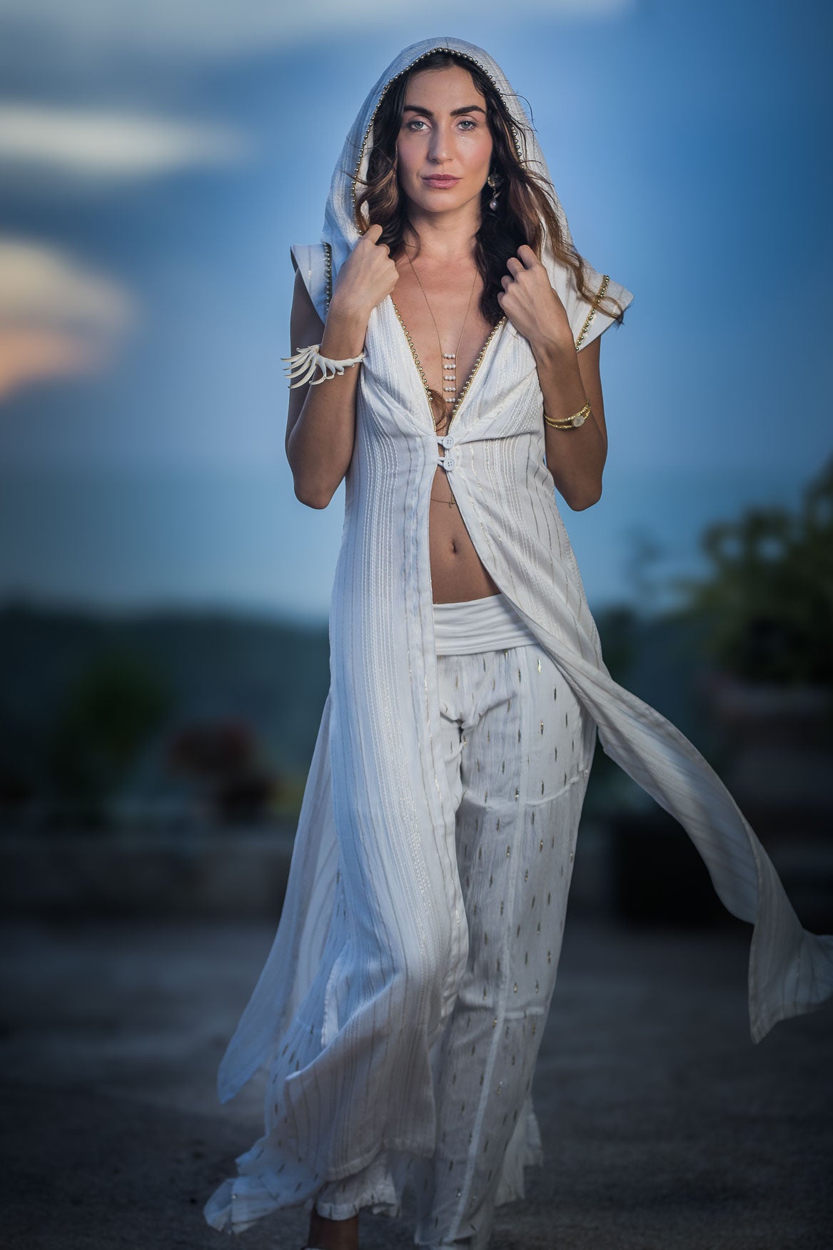 Galactic Goddess Robe (White/Gold)