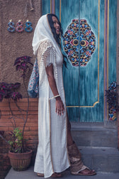 High Priestess Goddess Robe | White Cotton Ceremony Clothing