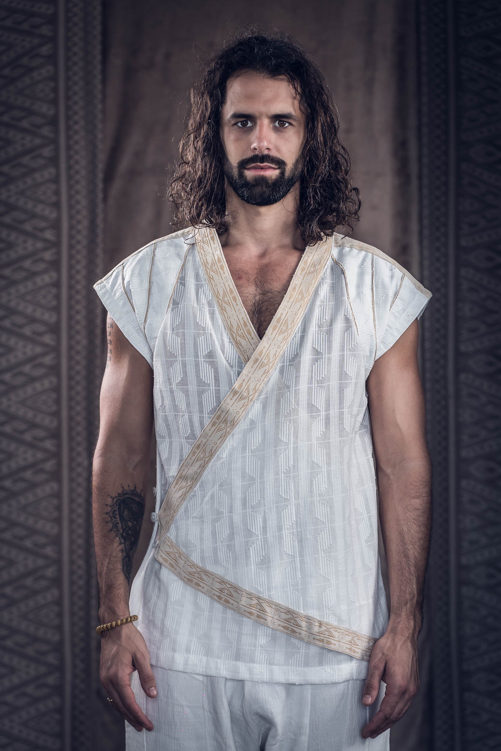 Zhenyao Wrap Shirt (White)