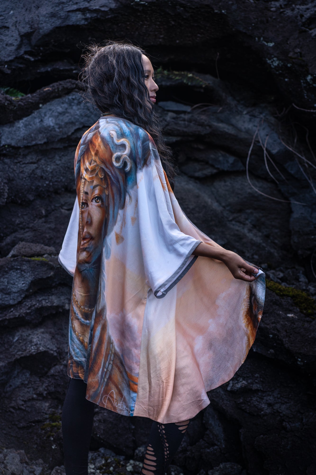 Dawn's Witness Kimono- Autumn Skye Wearable Art