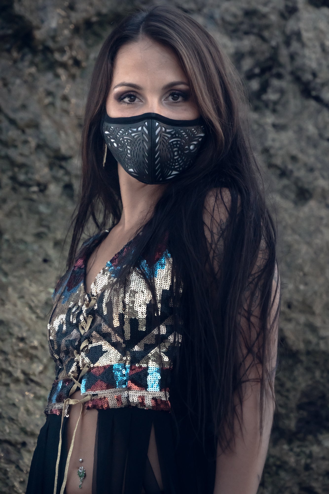 Tribal Warrior Cactus Leather Mask