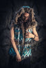 Load image into Gallery viewer, Tribal Warrior Sequin Vest (Turquoise/Gold/Black)